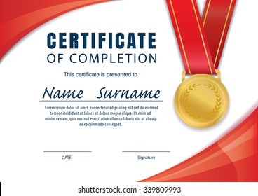 horizontal certificate template,diploma,A4 size ,vector