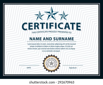 horizontal certificate template,diploma,Letter size ,vector