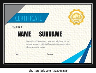 horizontal certificate template,diploma,Letter size ,vector