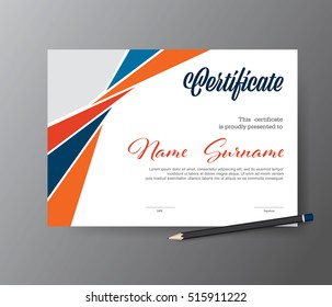 horizontal certificate template,letter size diploma, vector illustration