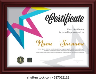 horizontal certificate template,letter size diploma, vector illustration