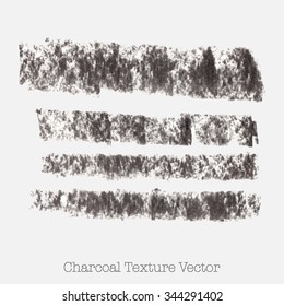 Horizontal charcoal strokes, black vector lines. Artistic graphic design vector elements for banners, borders or frames.