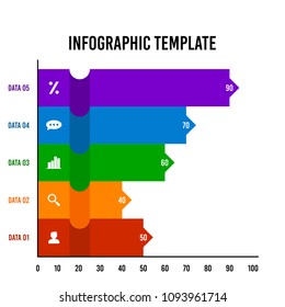 Horizontal chart bar infographic design template.