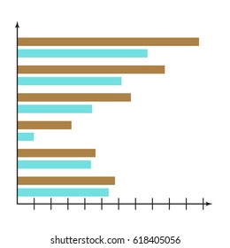 Horizontal chart vector. Element for statistic data illustration