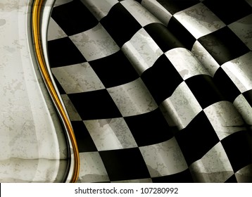 Horizontal Checkered Background, old-style vector