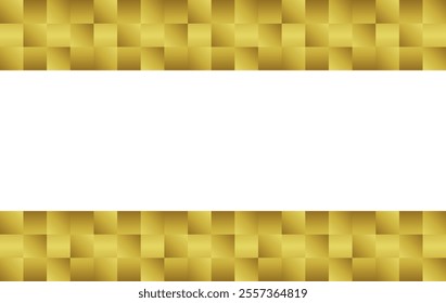Horizontal checkered background with only gold on top and bottom - Gradation of antique gold -