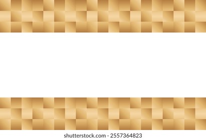 Horizontal checkered background with only gold on top and bottom - Gradation of champagne gold -