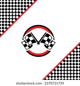Horizontal checkered rectangle frame for racing championat or sport competition posters