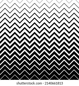 Horizontal chevron line pattern. Fades stripe. Black shevron on white background. Zigzag gradation stripes texture. Fading patern. Faded zag zig backdrop for design prints. Vector illustration