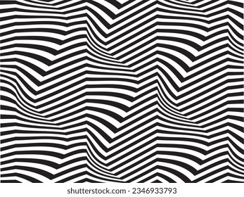 Horizontal chevron line pattern. Fades stripe. Zigzag gradation stripes. Fading pattern. Faded dynamic backdrop for prints. 