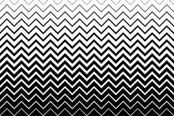 Horizontal Chevron Line Pattern. From Thin Strips To Thick. Fades Stripe. Black Shevron On White Background. Zigzag Gradation Stripes. Fading Patern. Faded Dynamic Backdrop For Prints. Vector
