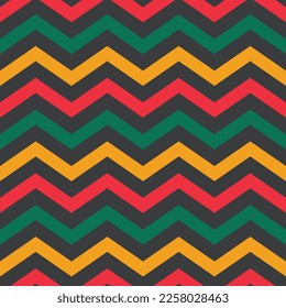 Horizontal chevrons African Colors Vector repeat pattern background