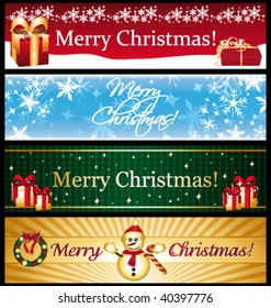 Horizontal christmas banners.Vector collection.