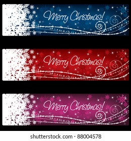 horizontal christmas snowflake banners with seasonal message