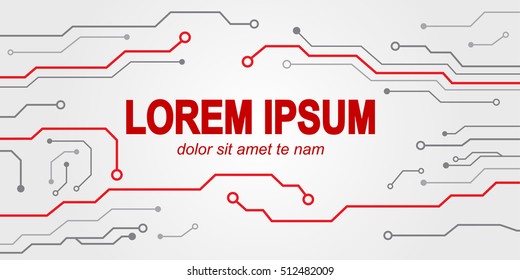 Horizontal circuit board abstract modern background. Vector illustration flat design