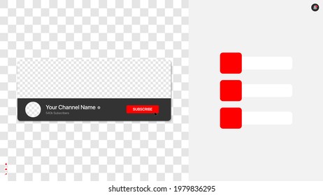 Plantilla horizontal de canal limpio para plataforma de vídeo con fondo transparente. Ilustración del vector