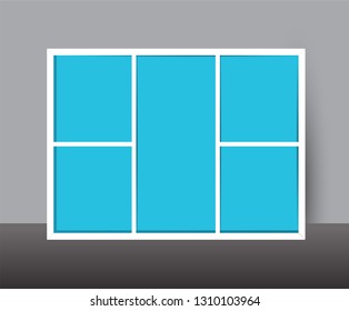 Horizontal Collage Layout Template Frames Photo Stock Vector (Royalty ...