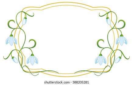 Horizontal color frame with flowers