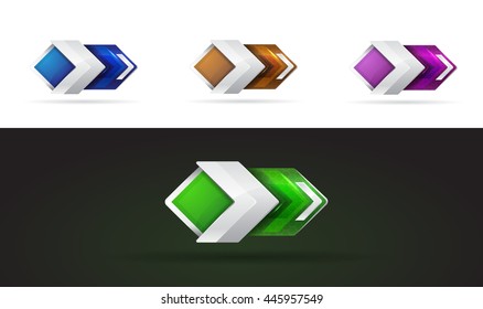 Horizontal Colorful Hi-tech Vector Element, Marker, Text Holder