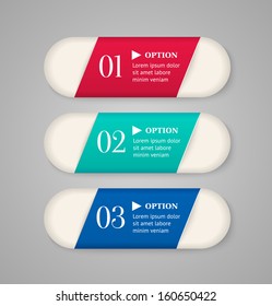 Horizontal colorful options banner template. Vector illustration