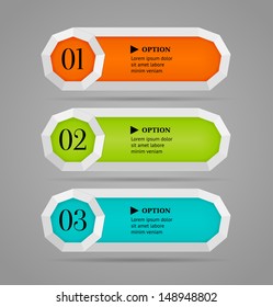 Horizontal colorful options banner/buttons template. Vector illustration