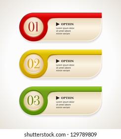 Horizontal colorful options banners/buttons template. Vector illustration