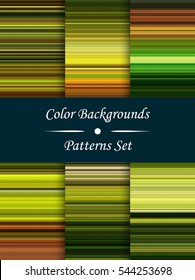 Horizontal colorful stripes abstract background, stretched pixels effect, seamless patterns, set