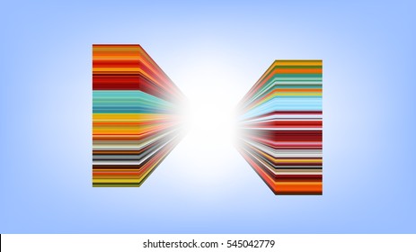 Horizontal colorful stripes abstract background, stretched pixels effect
