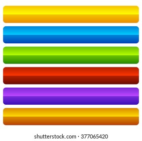 Horizontal, colorful vivid buttons with blank space for texts