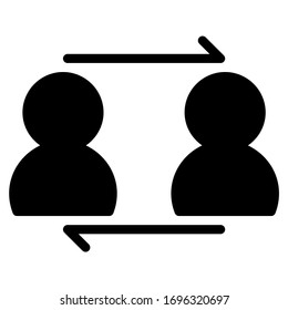 horizontal communication. icon with outline style, perfect pixels and base size of 64x64 px. Suitable for website design, logos, applications and UI.
