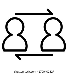 horizontal communication. icon with outline style, perfect pixels and base size of 64x64 px. Suitable for website design, logos, applications and UI.