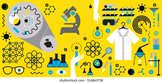 Horizontal composition with chemistry symbols.