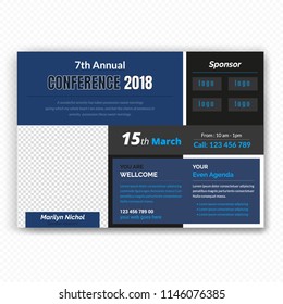 Horizontal Conference flyer design template. Women Leadership Conference    Flyer Design , Business or Corporate Conference Flyer Design, with nice background, vector eps10

