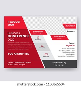 Horizontal Conference flyer design template. Women Leadership Conference Flyer Design , Business or Corporate Conference Flyer Design, with nice background, vector eps10