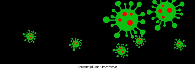 Horizontal Coronavirus Red Quarantine Sick Backdrop. Test Black Covid-19 Bright Healthcare Creepy Danger Sign Illustration. Epidemic Green Medicine Vibrant Science Pandemic Vivid Virus Wallpaper.