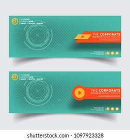 Horizontal Corporate Business Banner Vector Templates. clean simple modern creative abstract background layout for website cover header design