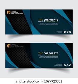 Horizontal Corporate Business Banner Vector Templates. clean simple modern creative abstract background layout for website cover header design