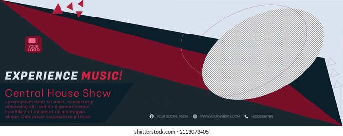 Horizontal cover banner for music and concert announcement