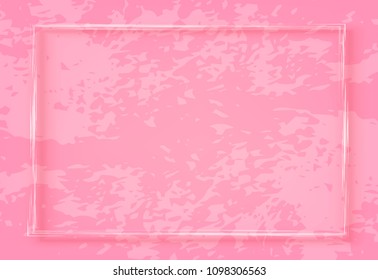 Horizontal cover with frame. Textured pink background. Template for graphic design. Vector illustration. 