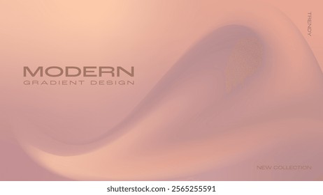 Horizontal cover template with abstract gradient background in colors inspired by the trendy color of 2025 - Mocha mousse.For covers, digital wallpapers, business cards, posters and other projects.