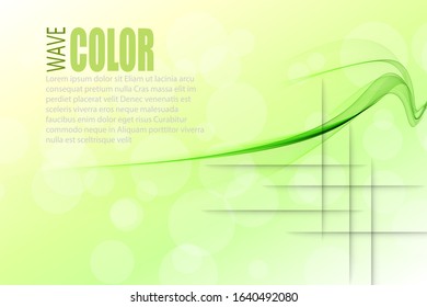 
Horizontal creative green smoke wave on abstract background. Vector design for poster, brochure template.