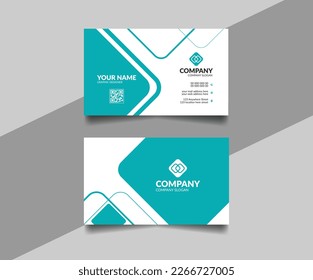 Horizontal, creative modern double-side business card template vector design