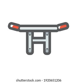 Horizontal crossbar Home gym equipment Vector icon Cartoon illustration