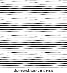 Horizontal curved lines, hand drawing. Minimalistic vector background, seamless pattern.