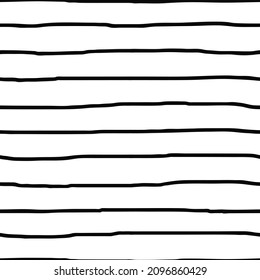 Horizontal curved lines, hand drawing. Minimalistic vector background, seamless pattern.