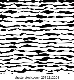 Horizontal curved lines, hand drawing, minimalistic vector background, seamless pattern