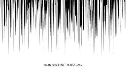 Horizontal curved wavy lines pattern. Vector seamless texture with black and white waves, stripes. Modern abstract monochrome background, optical illusion effect. Repeat design for decor, covers, web.
