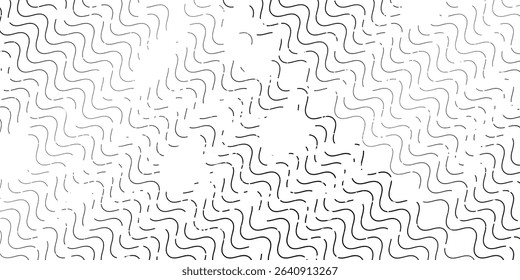 Horizontal curved wavy lines pattern. Vector, eps10