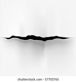 Horizontal cut of smooth white surface, vector illustration