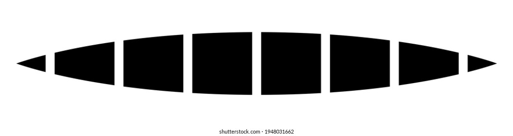 Horizontal dashed, segmented lines design shape element